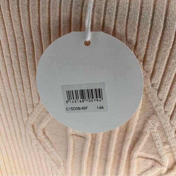 NWT CHLOE Ribbed Knit Collar Jumper Sweater Peach Gold 4 - Picture 7 of 13
